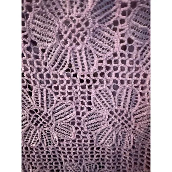 Majorelle Revolve Calvin Lavender Crochet Floral Pattern Crochet Bell Sleeve Dre - Picture 5 of 10